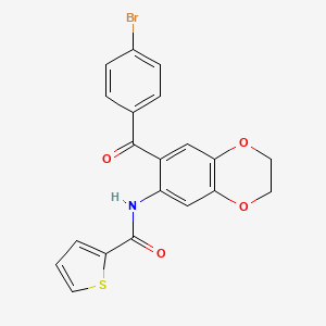 molecular formula C20H14BrNO4S B12491116 N-[7-(4-bromobenzoyl)-2,3-dihydro-1,4-benzodioxin-6-yl]thiophene-2-carboxamide 