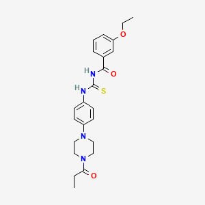 3-ethoxy-N-{[4-(4-propanoylpiperazin-1-yl)phenyl]carbamothioyl}benzamide