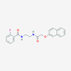 molecular formula C21H19FN2O3 B12491139 2-fluoro-N-(2-{[(naphthalen-2-yloxy)acetyl]amino}ethyl)benzamide 