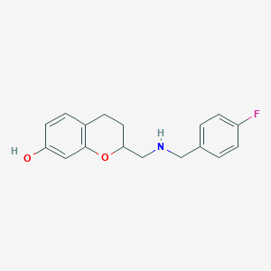 molecular formula C17H18FNO2 B1249115 2-[(4-Fluorobenzylamino)methyl]chroman-7-ol 