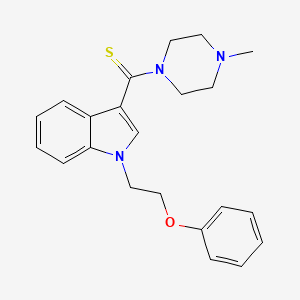 molecular formula C22H25N3OS B12491156 (4-methylpiperazin-1-yl)[1-(2-phenoxyethyl)-1H-indol-3-yl]methanethione 