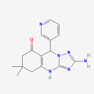 2-amino-6,6-dimethyl-9-(pyridin-3-yl)-5,6,7,9-tetrahydro[1,2,4]triazolo[5,1-b]quinazolin-8(4H)-one