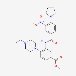 molecular formula C25H31N5O5 B12491159 Methyl 4-(4-ethylpiperazin-1-yl)-3-({[3-nitro-4-(pyrrolidin-1-yl)phenyl]carbonyl}amino)benzoate 