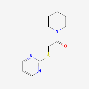 molecular formula C11H15N3OS B12491175 1-(Piperidin-1-yl)-2-(pyrimidin-2-ylsulfanyl)ethanone 