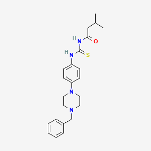 molecular formula C23H30N4OS B12491187 N-{[4-(4-benzylpiperazin-1-yl)phenyl]carbamothioyl}-3-methylbutanamide 