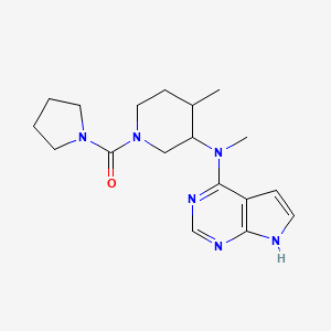 molecular formula C18H26N6O B1249121 [4-methyl-3-[methyl(7H-pyrrolo[2,3-d]pyrimidin-4-yl)amino]piperidin-1-yl]-pyrrolidin-1-ylmethanone 