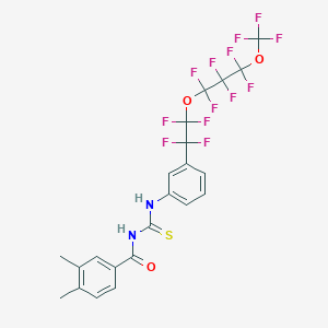 3,4-dimethyl-N-[(3-{1,1,2,2-tetrafluoro-2-[1,1,2,2,3,3-hexafluoro-3-(trifluoromethoxy)propoxy]ethyl}phenyl)carbamothioyl]benzamide