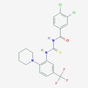 3,4-dichloro-N-{[2-(piperidin-1-yl)-5-(trifluoromethyl)phenyl]carbamothioyl}benzamide