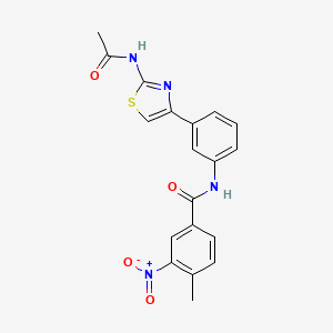 N-[3-(2-acetamido-1,3-thiazol-4-yl)phenyl]-4-methyl-3-nitrobenzamide