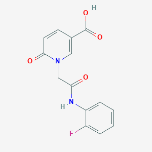 molecular formula C14H11FN2O4 B12491231 1-{2-[(2-Fluorophenyl)amino]-2-oxoethyl}-6-oxo-1,6-dihydropyridine-3-carboxylic acid 