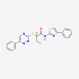 N-(4-phenyl-1,3-thiazol-2-yl)-2-[(6-phenyl-1,2,4-triazin-3-yl)sulfanyl]butanamide