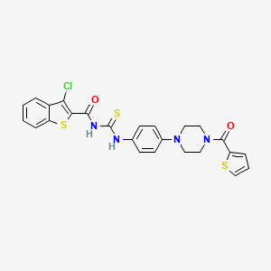 3-chloro-N-({4-[4-(thiophen-2-ylcarbonyl)piperazin-1-yl]phenyl}carbamothioyl)-1-benzothiophene-2-carboxamide