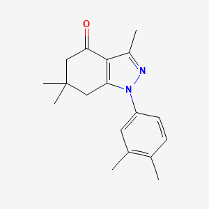 molecular formula C18H22N2O B12491286 1-(3,4-dimethylphenyl)-3,6,6-trimethyl-1,5,6,7-tetrahydro-4H-indazol-4-one 