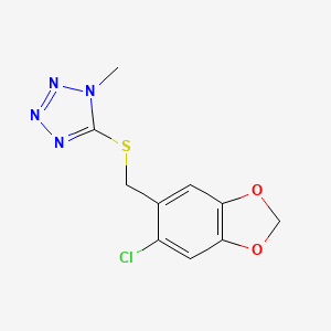 5-{[(6-chloro-1,3-benzodioxol-5-yl)methyl]sulfanyl}-1-methyl-1H-tetrazole