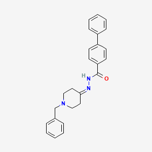 molecular formula C25H25N3O B12491296 N'-(1-benzylpiperidin-4-ylidene)biphenyl-4-carbohydrazide 