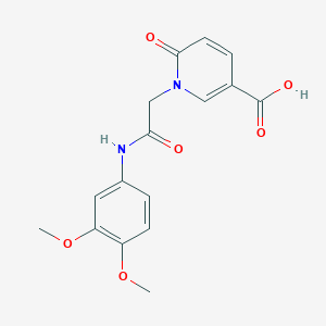 molecular formula C16H16N2O6 B12491300 1-{2-[(3,4-Dimethoxyphenyl)amino]-2-oxoethyl}-6-oxo-1,6-dihydropyridine-3-carboxylic acid 