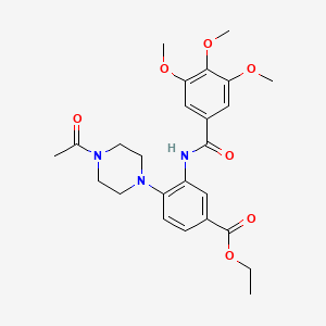 molecular formula C25H31N3O7 B12491337 Ethyl 4-(4-acetylpiperazin-1-yl)-3-{[(3,4,5-trimethoxyphenyl)carbonyl]amino}benzoate 