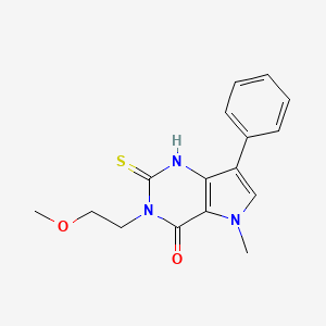 3-(2-methoxyethyl)-5-methyl-7-phenyl-2-sulfanyl-3,5-dihydro-4H-pyrrolo[3,2-d]pyrimidin-4-one