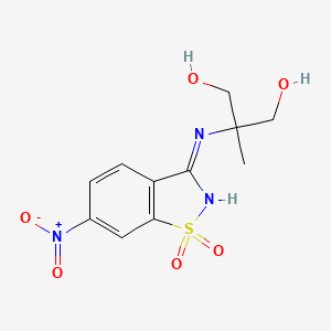 2-Methyl-2-[(6-nitro-1,1-dioxido-1,2-benzothiazol-3-yl)amino]propane-1,3-diol