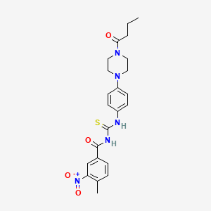 N-{[4-(4-butanoylpiperazin-1-yl)phenyl]carbamothioyl}-4-methyl-3-nitrobenzamide