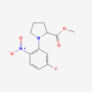 molecular formula C12H13FN2O4 B12491427 Methyl 1-(5-fluoro-2-nitrophenyl)prolinate 