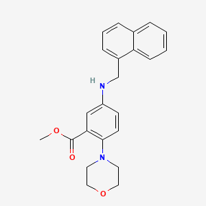 molecular formula C23H24N2O3 B12491429 Methyl 2-(morpholin-4-yl)-5-[(naphthalen-1-ylmethyl)amino]benzoate 