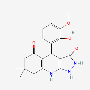 3-hydroxy-4-(2-hydroxy-3-methoxyphenyl)-7,7-dimethyl-1,4,6,7,8,9-hexahydro-5H-pyrazolo[3,4-b]quinolin-5-one