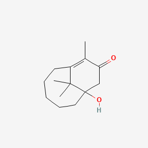 molecular formula C14H22O2 B1249147 1-Hydroxy-8,11,11-trimethylbicyclo[5.3.1]undec-7-en-9-one 