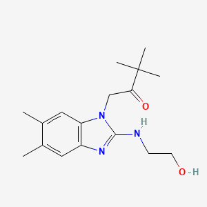 1-{2-[(2-hydroxyethyl)amino]-5,6-dimethyl-1H-benzimidazol-1-yl}-3,3-dimethylbutan-2-one