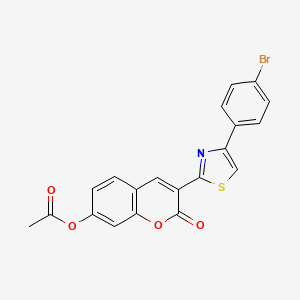 molecular formula C20H12BrNO4S B12491501 3-[4-(4-bromophenyl)-1,3-thiazol-2-yl]-2-oxo-2H-chromen-7-yl acetate 