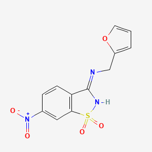 N-(furan-2-ylmethyl)-6-nitro-1,2-benzothiazol-3-amine 1,1-dioxide