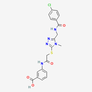 3-[({[5-({[(4-chlorophenyl)carbonyl]amino}methyl)-4-methyl-4H-1,2,4-triazol-3-yl]sulfanyl}acetyl)amino]benzoic acid