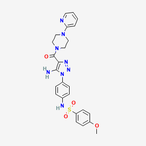 N-(4-{5-Amino-4-[4-(pyridin-2-YL)piperazine-1-carbonyl]-1,2,3-triazol-1-YL}phenyl)-4-methoxybenzenesulfonamide