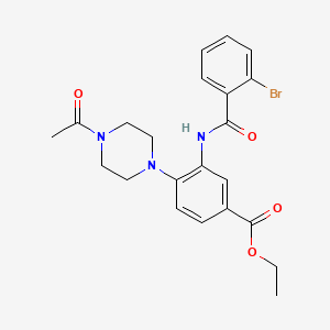 Ethyl 4-(4-acetylpiperazin-1-yl)-3-{[(2-bromophenyl)carbonyl]amino}benzoate