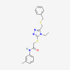 2-({5-[(benzylsulfanyl)methyl]-4-ethyl-4H-1,2,4-triazol-3-yl}sulfanyl)-N-(3-methylphenyl)acetamide