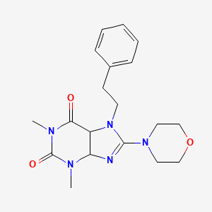 molecular formula C19H25N5O3 B12491684 1,3-dimethyl-8-(morpholin-4-yl)-7-(2-phenylethyl)-3,4,5,7-tetrahydro-1H-purine-2,6-dione 