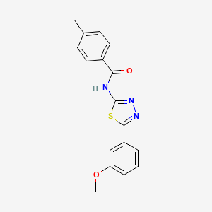 N-[5-(3-methoxyphenyl)-1,3,4-thiadiazol-2-yl]-4-methylbenzamide