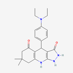 4-[4-(diethylamino)phenyl]-3-hydroxy-7,7-dimethyl-1,4,6,7,8,9-hexahydro-5H-pyrazolo[3,4-b]quinolin-5-one