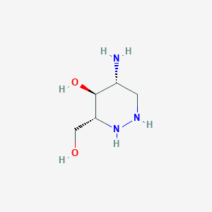 molecular formula C5H13N3O2 B1249171 (3R,4S,5R)-5-Amino-3-(hydroxymethyl)hexahydropyridazin-4-ol 