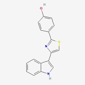 molecular formula C17H12N2OS B12491711 4-[4-(1H-indol-3-yl)-1,3-thiazol-2-yl]phenol 