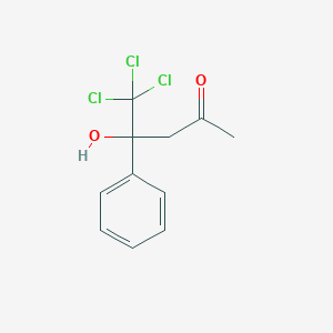 molecular formula C11H11Cl3O2 B12491728 5,5,5-Trichloro-4-hydroxy-4-phenylpentan-2-one 