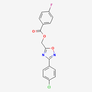 molecular formula C16H10ClFN2O3 B12491738 [3-(4-Chlorophenyl)-1,2,4-oxadiazol-5-yl]methyl 4-fluorobenzoate 