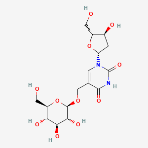 molecular formula C16H24N2O11 B1249175 (beta-D-glucopyranosyloxymethyl)deoxyuridine 