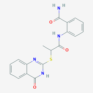 2-({2-[(4-Oxo-3,4-dihydroquinazolin-2-yl)sulfanyl]propanoyl}amino)benzamide