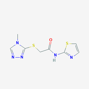 2-[(4-methyl-1,2,4-triazol-3-yl)sulfanyl]-N-(1,3-thiazol-2-yl)acetamide