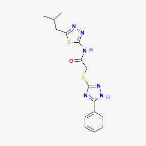 N-[5-(2-methylpropyl)-1,3,4-thiadiazol-2-yl]-2-[(5-phenyl-1H-1,2,4-triazol-3-yl)sulfanyl]acetamide