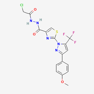 N'-(2-chloroacetyl)-2-[3-(4-methoxyphenyl)-5-(trifluoromethyl)pyrazol-1-yl]-1,3-thiazole-4-carbohydrazide