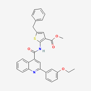 molecular formula C31H26N2O4S B12491791 Methyl 5-benzyl-2-({[2-(3-ethoxyphenyl)quinolin-4-yl]carbonyl}amino)thiophene-3-carboxylate 