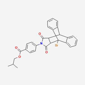 2-Methylpropyl 4-(1-bromo-16,18-dioxo-17-azapentacyclo[6.6.5.0~2,7~.0~9,14~.0~15,19~]nonadeca-2,4,6,9,11,13-hexaen-17-yl)benzoate (non-preferred name)