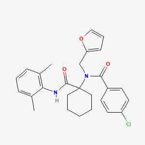 4-chloro-N-{1-[(2,6-dimethylphenyl)carbamoyl]cyclohexyl}-N-(furan-2-ylmethyl)benzamide